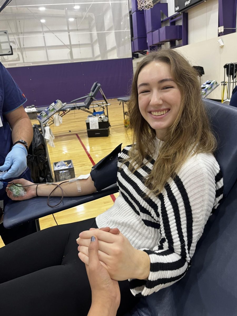 Lauren Audas, Senior, at the last blood drive.