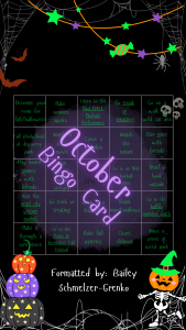 October Bingo Card